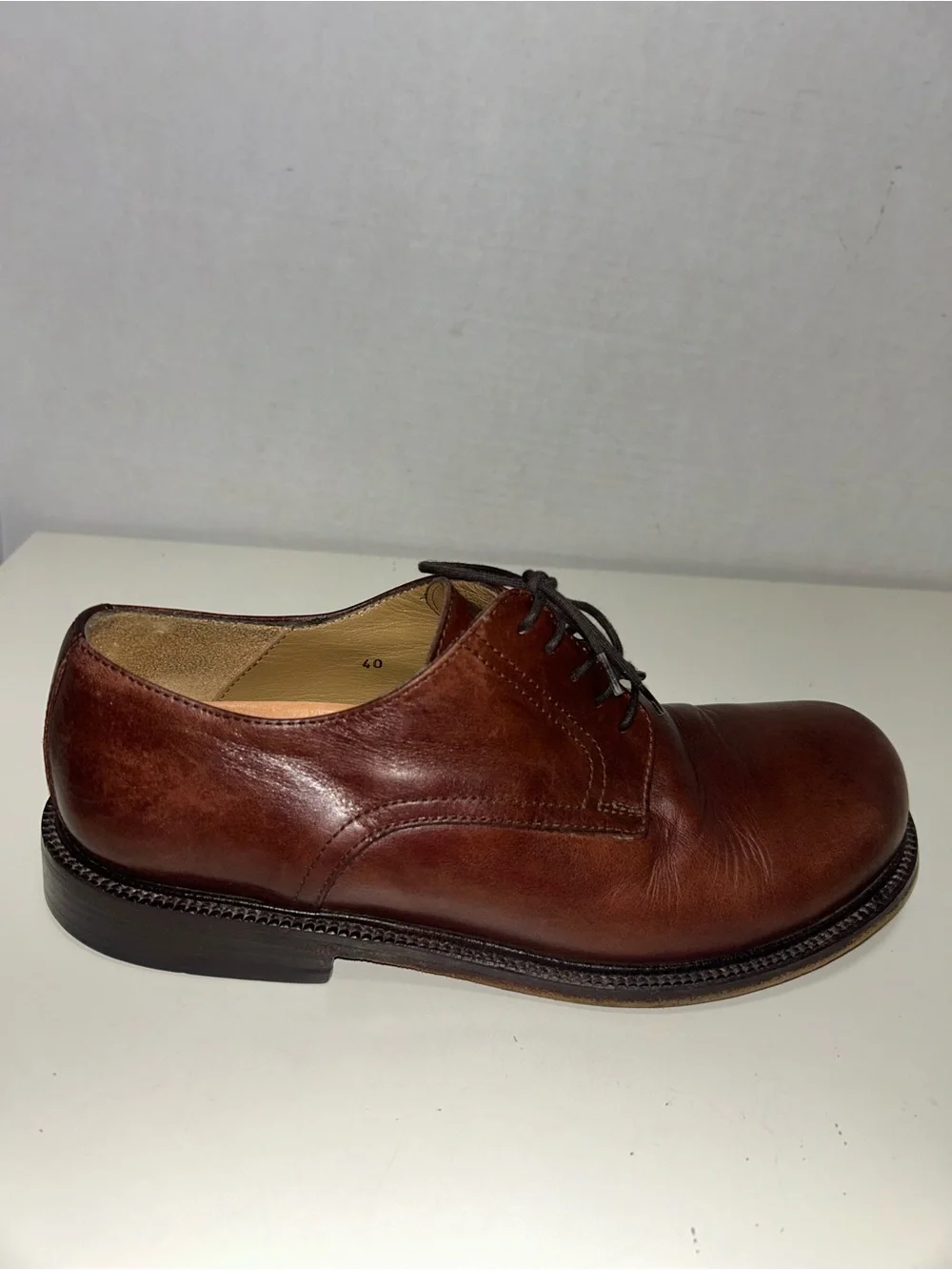 Footprints by Birkenstock Handmade Brown Leather Lace-Up Oxford Shoe